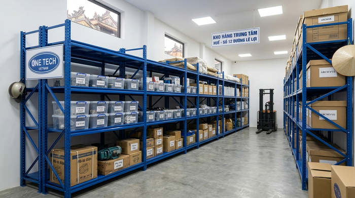 Bố trí kệ trung tải tối ưu diện tích kho nhỏ Bố trí kệ trung tải tối ưu diện tích kho nhỏ ở Huế