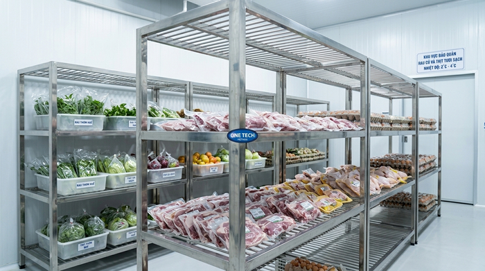 Kệ kho lạnh inox công nghiệp tại Huế Kệ kho lạnh inox công nghiệp cho kho thực phẩm tại Huế