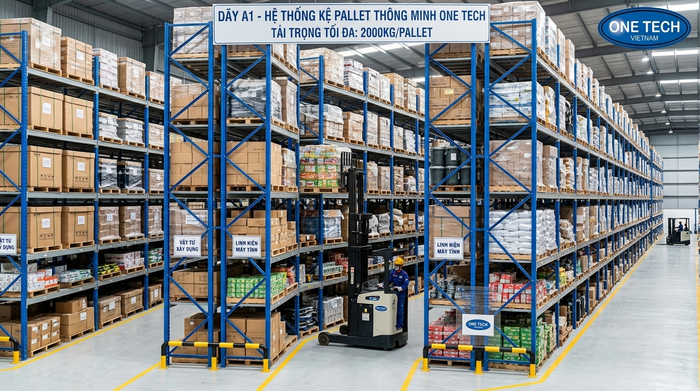 Kệ pallet Selective cho kho nhiều mã hàng tại Huế