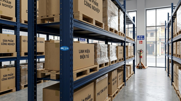 Kệ pallet thép lỗ cho kho nhỏ tại Huế