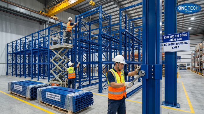 Lắp đặt kệ drive in Thừa Thiên Huế Lắp đặt kệ drive in Thừa Thiên Huế tại kho hàng