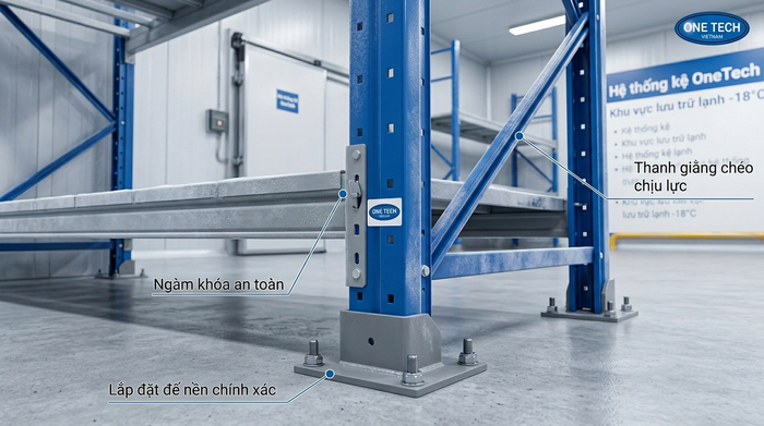 Phụ kiện kệ kho lạnh và cách lắp đặt Phụ kiện kệ kho lạnh và cách lắp đặt đúng kỹ thuật