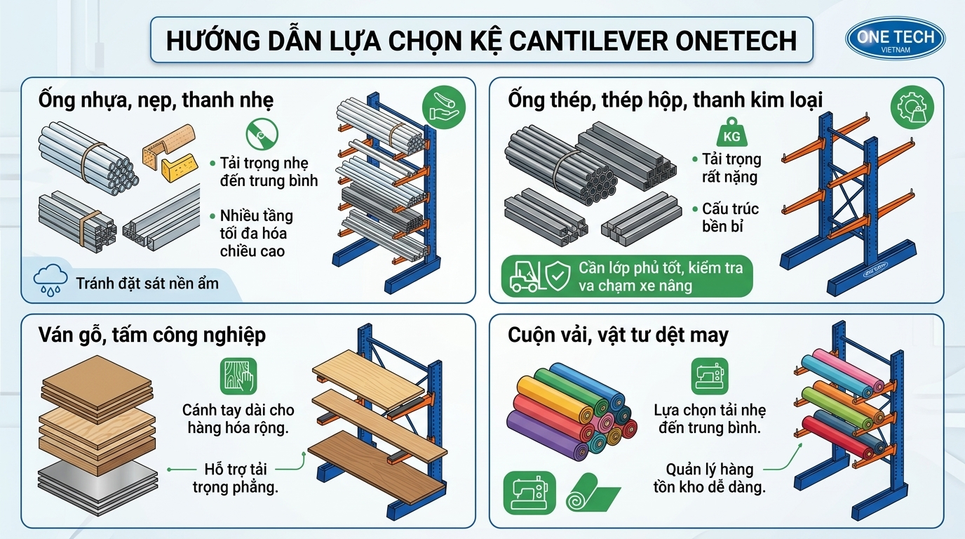 Bảng chọn kệ tay đỡ theo nhóm hàng Bảng chọn kệ tay đỡ theo nhóm hàng cho kho tại Thừa Thiên Huế