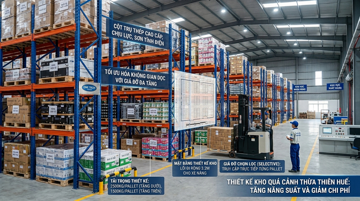 Các yếu tố ảnh hưởng đến báo giá kho trung chuyển tại Huế Báo giá kệ kho trung chuyển Thừa Thiên Huế theo tải trọng và mặt bằng