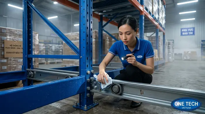 Bảo trì Kệ Push Back trong kho ẩm tại Huế Bảo trì Kệ Push Back Thừa Thiên Huế trong môi trường kho ẩm