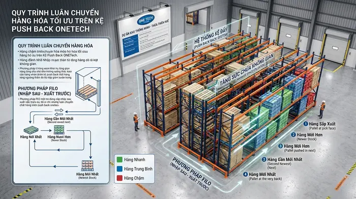 Bố trí luân chuyển hàng với Kệ Push Back Bố trí luân chuyển hàng hóa với Kệ Push Back Thừa Thiên Huế