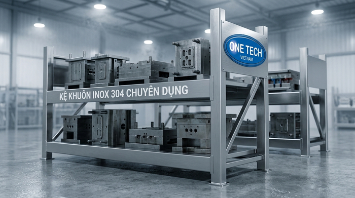 Kệ khuôn inox 304 chống gỉ cho kho khuôn mẫu Kệ khuôn inox 304 cho môi trường kho ẩm