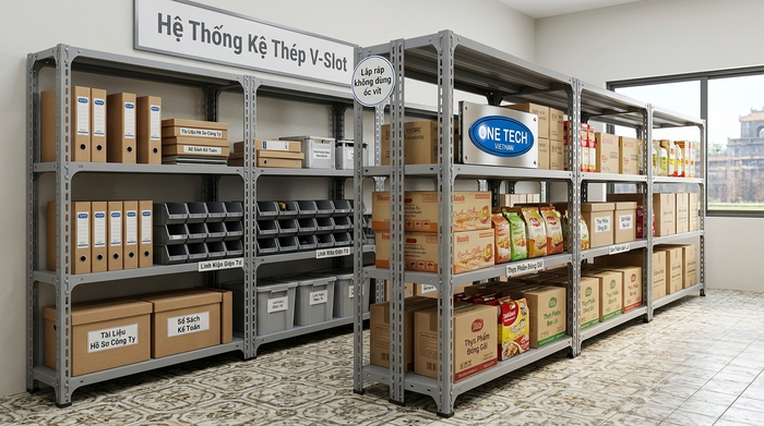 Kệ v lỗ đa năng tối ưu kho nhỏ Thừa Thiên Huế Kệ sắt v lỗ đa năng cho kho nhỏ tại Huế