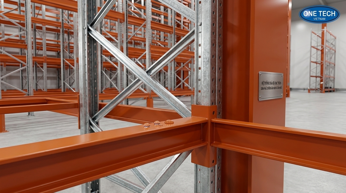 Lớp phủ kệ ASRS chống ăn mòn và chống ẩm Lớp phủ kệ ASRS chống ăn mòn và chống ẩm cho kho Huế