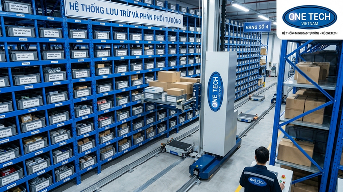 Miniload Stacker-Crane cho thùng hàng nhỏ Miniload Stacker-Crane cho thùng hàng nhỏ và nhiều mã SKU