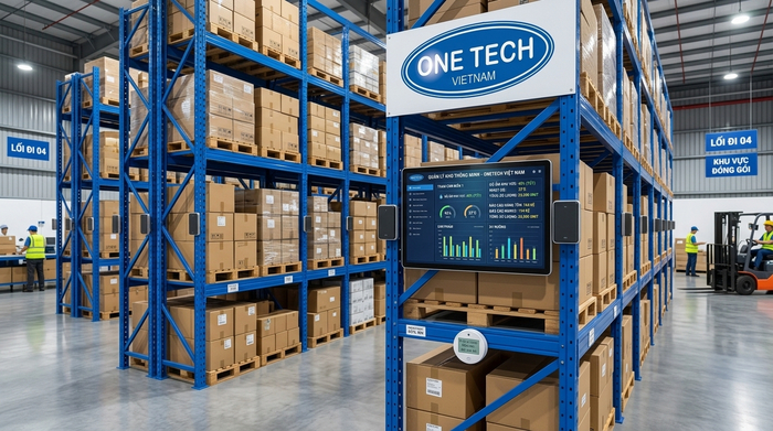 Smart storage solution cho kho hàng tại Huế Quản lý kho thông minh bằng RFID WMS và cảm biến độ ẩm
