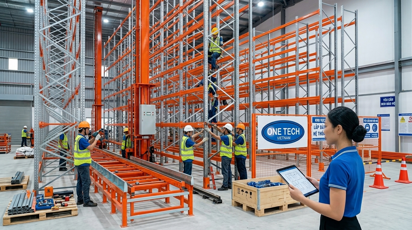 Quy trình lắp đặt kệ kho ASRS tại Thừa Thiên Huế Quy trình lắp đặt kệ kho ASRS tại Thừa Thiên Huế