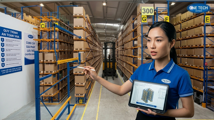 Tư vấn thiết kế và lắp đặt Kệ Narrow Aisle Thừa Thiên Huế bởi đội ngũ kỹ thuật OneTech