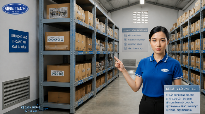 Cách bố trí kệ tải trọng nhẹ chống ẩm trong kho tại Thừa Thiên Huế