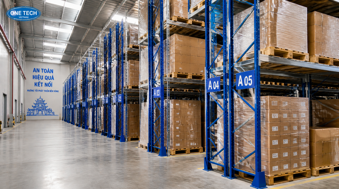 Kệ pallet Selective tối ưu xuất nhập hàng Kệ pallet Selective cho kho logistics tại Huế