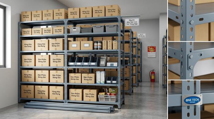Kệ sắt v-lỗ đa năng cho kho nhỏ ở Huế Kệ sắt v-lỗ dùng cho kho cửa hàng tại Huế