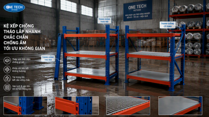 Kệ xếp chồng chống gỉ trong điều kiện kho ẩm tại Thừa Thiên Huế