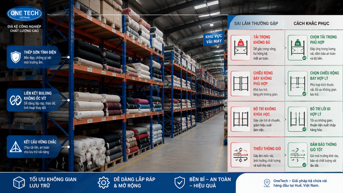 Các lỗi thường gặp khi mua kệ để vải tại Huế và cách khắc phục
