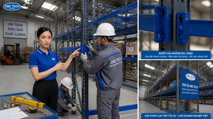 Quy trình triển khai kệ kho logistics của OneTech tại Huế Quy trình lắp đặt kệ kho logistics tại Huế