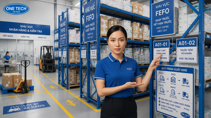 Bố trí kệ lưu trữ thuốc theo nguyên tắc FIFO và FEFO Sơ đồ bố trí kệ kho thuốc theo FIFO và FEFO