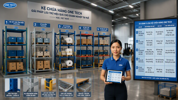So sánh các loại kệ xếp chồng phù hợp với kho tại Huế