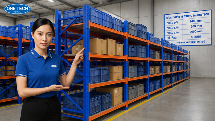 Bảng tham khảo kích thước kệ trung tải cho kho hàng tại Huế