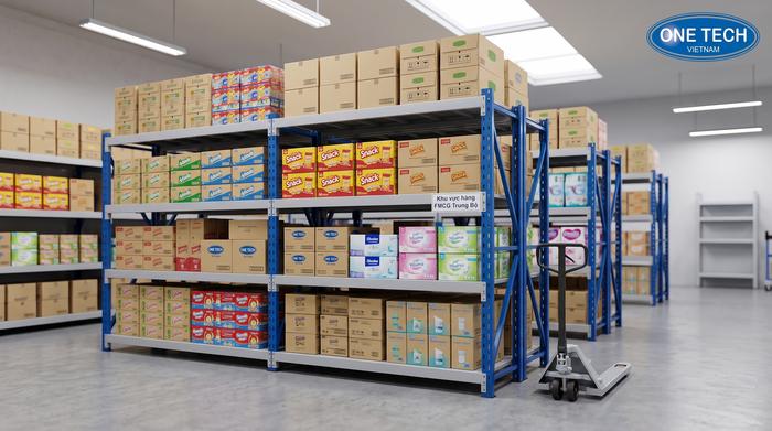 Kệ kho trung tải thép cho kho FMCG tại Thừa Thiên Huế Kệ kho trung tải thép cho kho FMCG tại Thừa Thiên Huế