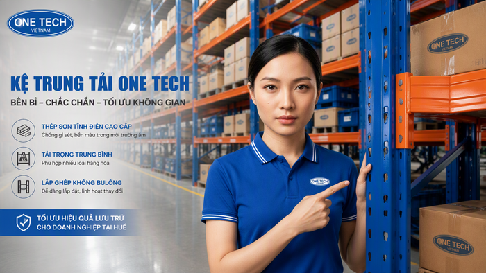 Kết cấu kệ trung tải thép sơn tĩnh điện chịu lực cho kho tại Huế