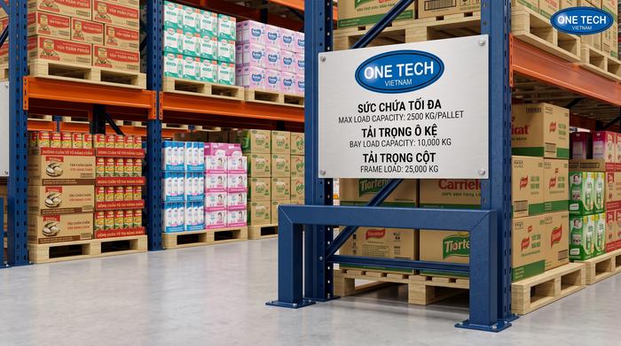 Phụ kiện an toàn cho kệ kho FMCG Phụ kiện an toàn cho kệ kho FMCG như rào chắn chân trụ và biển tải trọng